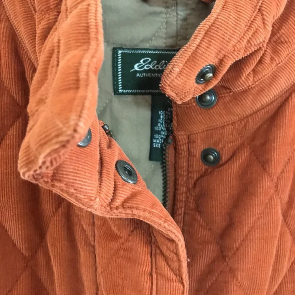 Vintage Eddie Bauer Quilted Jacket, Rust Colored, Size Medium - Picture 5 of 9